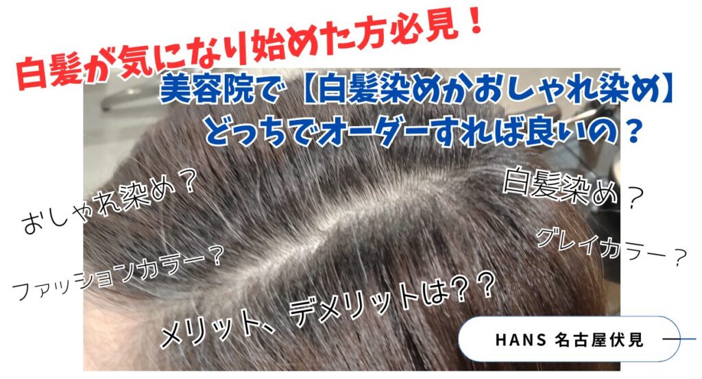 白髪が気になり始めた方必見!美容院で【白髪染めかおしゃれ染め】どっちでオーダーすれば良いの?