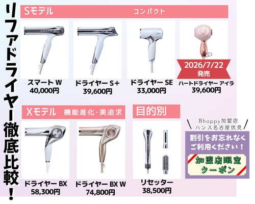 リファのドライヤー比較!BXとS+がすごい!